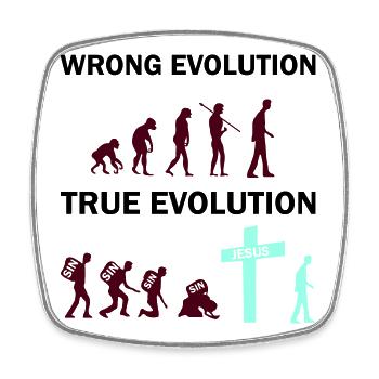 Evolution to the Cross: Faith Wins - Square fridge magnet - white - Front