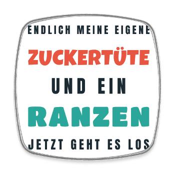 Endlich meine eigene Zuckertüte - Einschulung - Viereckiger Kühlschrankmagnet - Weiß - Vorne