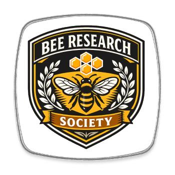 Bee Research Society Badge - Square fridge magnet - white - Front
