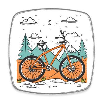 Mountainbiken - Viereckiger Kühlschrankmagnet - Weiß - Vorne