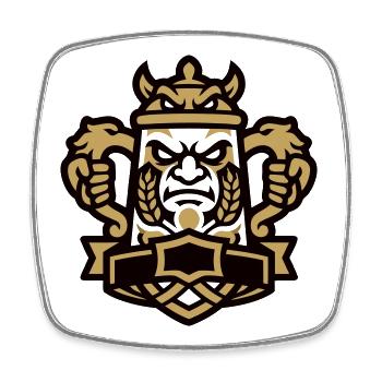 Bierkrug Maskottchen Wappen - Viereckiger Kühlschrankmagnet - Weiß - Vorne