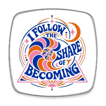 Follow the Shape of Becoming - Viereckiger Kühlschrankmagnet - Weiß - Vorne