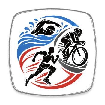 Triathlon – Schwimmen Radfahren Laufen - Viereckiger Kühlschrankmagnet - Weiß - Vorne