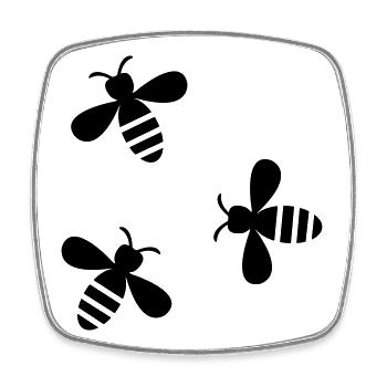 Bienen - Viereckiger Kühlschrankmagnet - Weiß - Vorne
