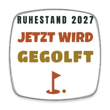 Ruhestand 2027 jetzt wird gegolft Golfer - Viereckiger Kühlschrankmagnet - Weiß - Vorne