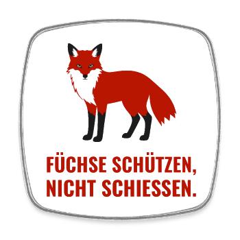 Füchse schützen, nicht schiessen - Viereckiger Kühlschrankmagnet - Weiß - Vorne