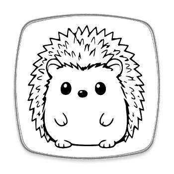Lustiger Igel Geschenkidee Naturliebhaber  - Viereckiger Kühlschrankmagnet - Weiß - Vorne