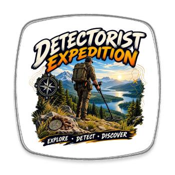 Detektorist-Expedition-Metalldetektor-Abenteuer - Viereckiger Kühlschrankmagnet - Weiß - Vorne