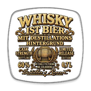 Whisky Ist Bier Destillat Hintergrund - Viereckiger Kühlschrankmagnet - Weiß - Vorne