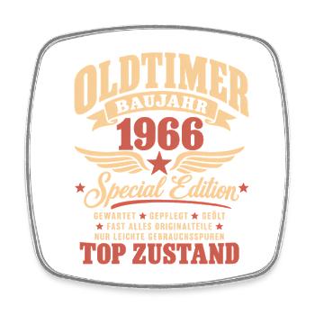 60. Geburtstag Mann Frau 60 Jahre Deko 1966 - Viereckiger Kühlschrankmagnet - Weiß - Vorne