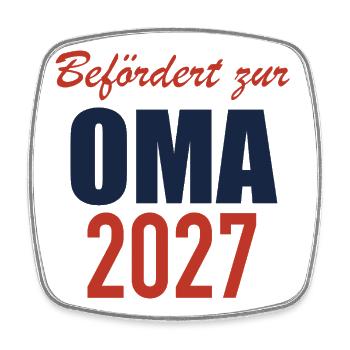 Befördert zur Oma 2027 - Viereckiger Kühlschrankmagnet - Weiß - Vorne