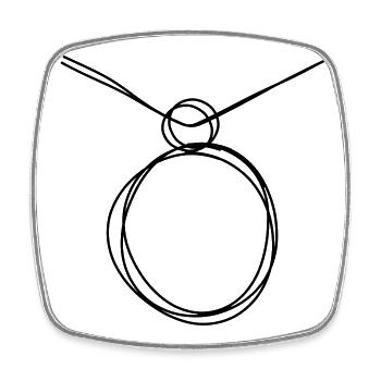 Medaillon handgezeichnet - Viereckiger Kühlschrankmagnet - Weiß - Vorne
