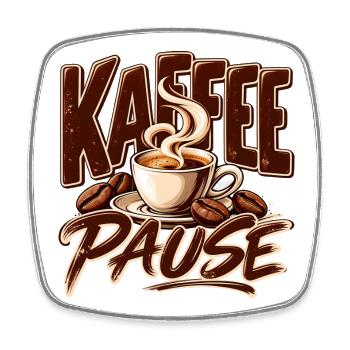 Kaffee Pause Schöne Geschenkidee für den Büro - Viereckiger Kühlschrankmagnet - Weiß - Vorne