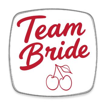 Team Bride Kirsche  - Viereckiger Kühlschrankmagnet - Weiß - Vorne