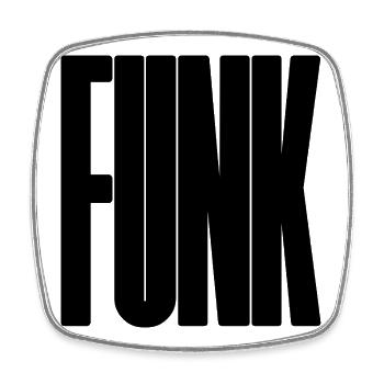 Bold Funk Music Logo - Viereckiger Kühlschrankmagnet - Weiß - Vorne