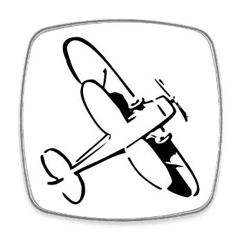 Flugzeug - Square fridge magnet - white - Front