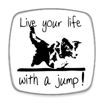 Border Collie - Agility - Viereckiger Kühlschrankmagnet - Weiß - Vorne