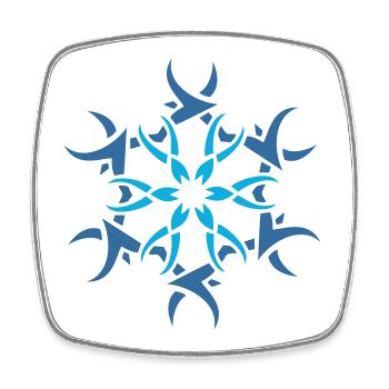 Logo flocon de neige - Magnet carré - blanc - Devant