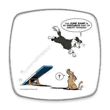 Border collie Agility / fast dog troubles - Square fridge magnet - white - Front