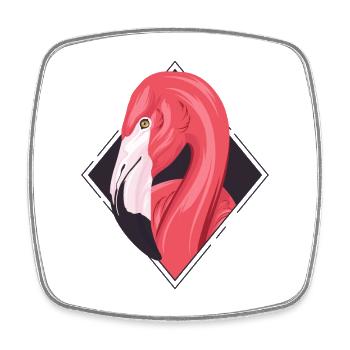 Flamingo Summer / Sommer / Sonne - Viereckiger Kühlschrankmagnet - Weiß - Vorne