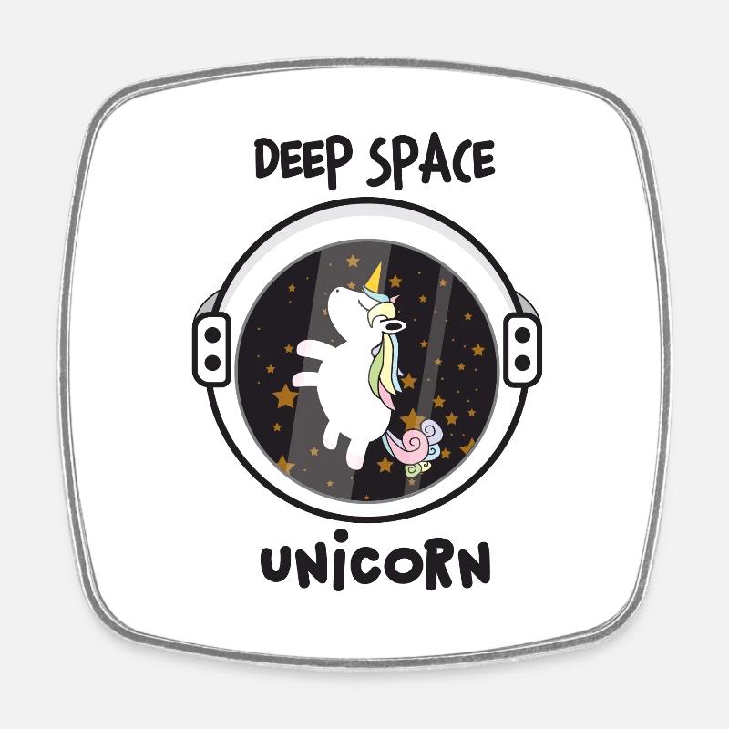 Licorne / Licorne de l'espace lointain - Magnet carré - blanc