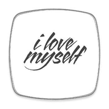 I love myself / self-confidence - Square fridge magnet - white - Front