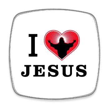 Ich liebe Jesus Christus - Viereckiger Kühlschrankmagnet - Weiß - Vorne