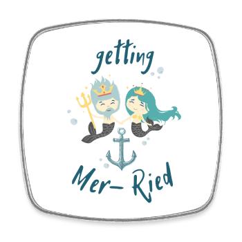 Mer-Ried - Married - Junggesellenabschied - Viereckiger Kühlschrankmagnet - Weiß - Vorne