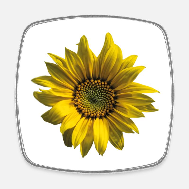 sunflower - Square fridge magnet - white
