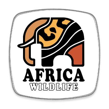 Elephant I AFRICA Wildlife - Square fridge magnet - white - Front