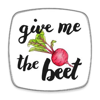 give me the beetroot - Square fridge magnet - white - Front