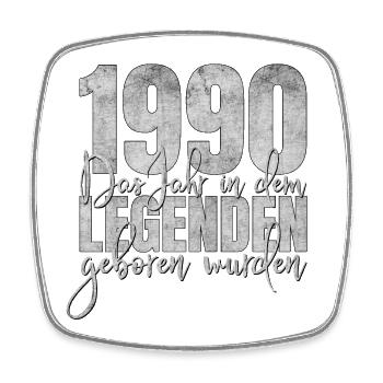 1990 Das Jahr in dem Legenden geboren wurden - Viereckiger Kühlschrankmagnet - Weiß - Vorne
