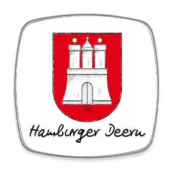 Bronko55 No.21 – Hamburger Deern - Viereckiger Kühlschrankmagnet - Weiß - Vorne