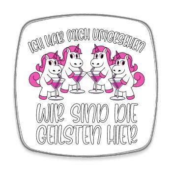 Mallorca Sprüche Einhorn Party Die Geilsten hier - Viereckiger Kühlschrankmagnet - Weiß - Vorne