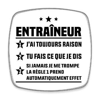 Sport Cadeau Handball Football Rugby Entraîneur - Magnet carré - blanc - Devant