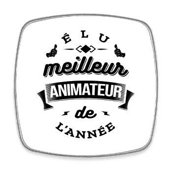 ÉLU MEILLEUR ANIMATEUR DE L'ANNÉE - Magnet carré - blanc - Devant