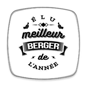 ÉLU MEILLEUR BERGER DE L'ANNÉE - Magnet carré - blanc - Devant