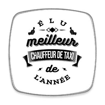 ÉLU MEILLEUR CHAUFFEUR DE TAXI DE L'ANNÉE - Magnet carré - blanc - Devant