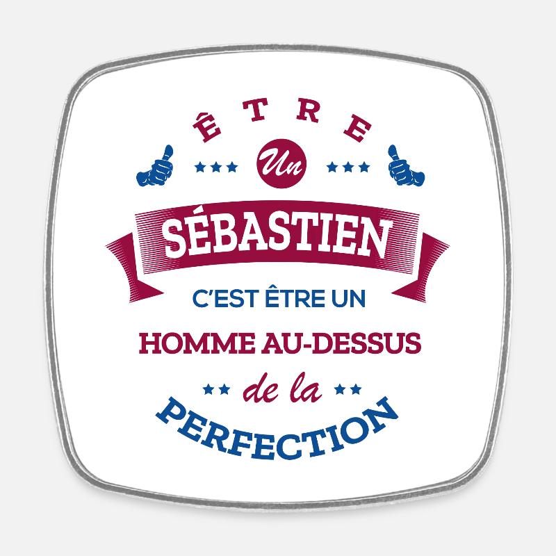 SÉBASTIEN PARFAIT - NOM SÉBASTIEN - Magnet carré - blanc