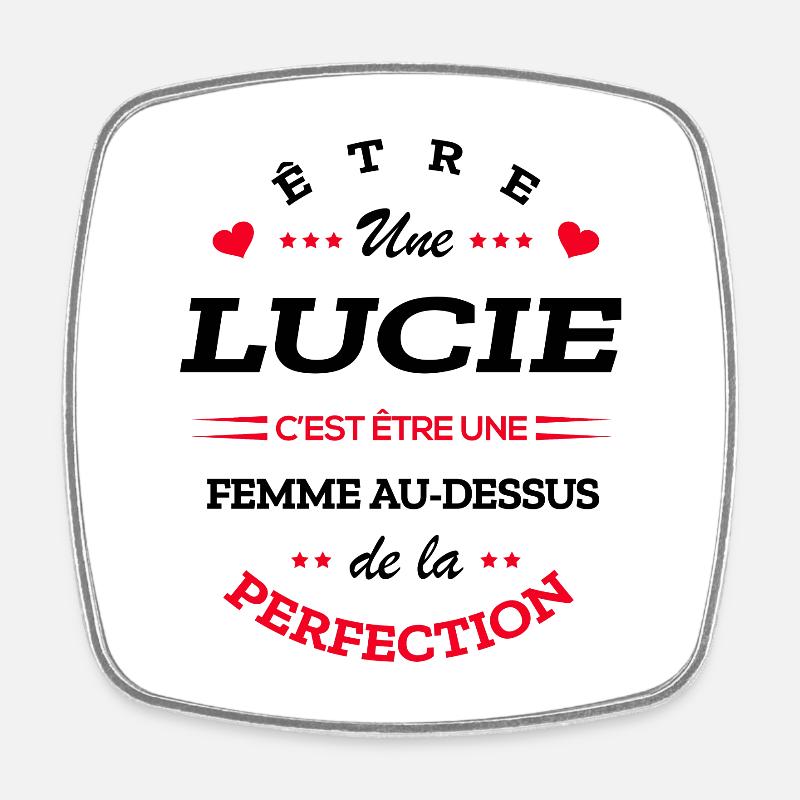 LUCIE PARFAITE - NOM LUCIE - Magnet carré - blanc