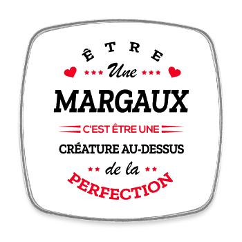MARGAUX PARFAITE - NOM MARGAUX - Magnet carré - blanc - Devant