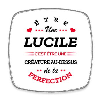 LUCILE PARFAITE - NOM LUCILE - Magnet carré - blanc - Devant