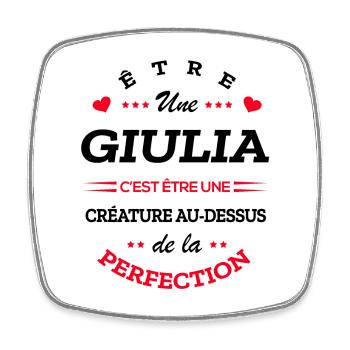 GIULIA PARFAITE - NOM GIULIA - Magnet carré - blanc - Devant