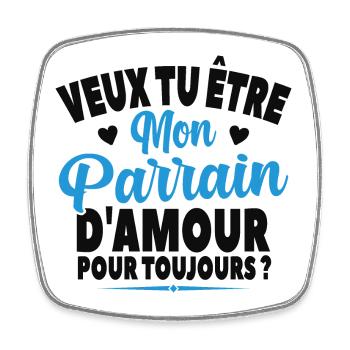 Veux Tu Être Mon Parrain D'amour Annonce Grossesse - Magnet carré - blanc - Devant