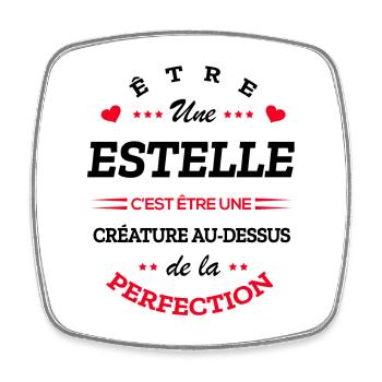 ESTELLE PARFAITE - NOM ESTELLE - Magnet carré - blanc - Devant
