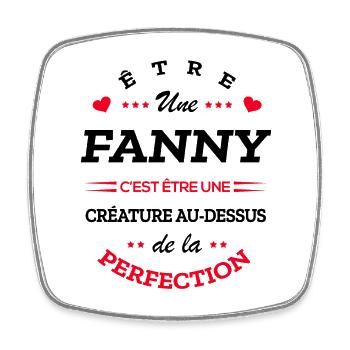 FANNY PARFAITE - NOM FANNY - Magnet carré - blanc - Devant