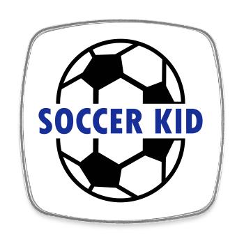 Soccer kid (zwei Fußballhälften) - Viereckiger Kühlschrankmagnet - Weiß - Vorne