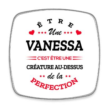 VANESSA PARFAITE - NOM VANESSA - Magnet carré - blanc - Devant