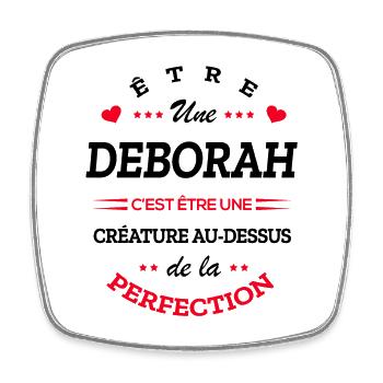 DEBORAH PARFAITE - NOM DEBORAH - Magnet carré - blanc - Devant