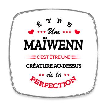 MAÏWENN PARFAITE - NOM MAÏWENN - Magnet carré - blanc - Devant